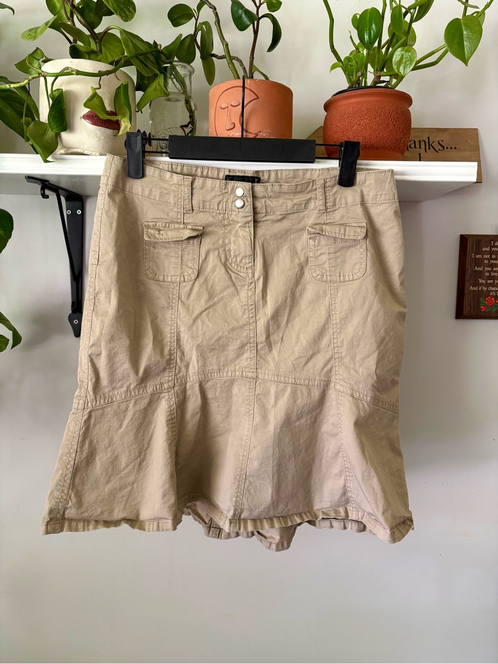 Beige Vintage Dynamite Casual Pocket Skirt